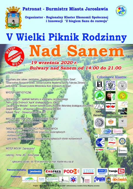 plakat V Wielkiego Pikniku Rodzinnego nad Sanem