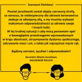 Apel Burmistrz Miasta Jarosławia do mieszkańców miasta i powiatu w związku z wprowadzeniem czerwonej strefy. Treść również w artykule.