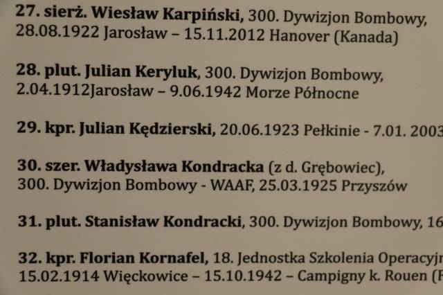 Fragment wystawy "Skrzydła Pamięci" przedstawiający informację o W. Kondrackiej