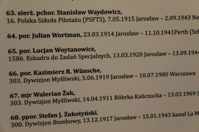 Fragment wystawy "Skrzydła Pamięci" przedstawiający informację o Kazimierzu R. Wünsche