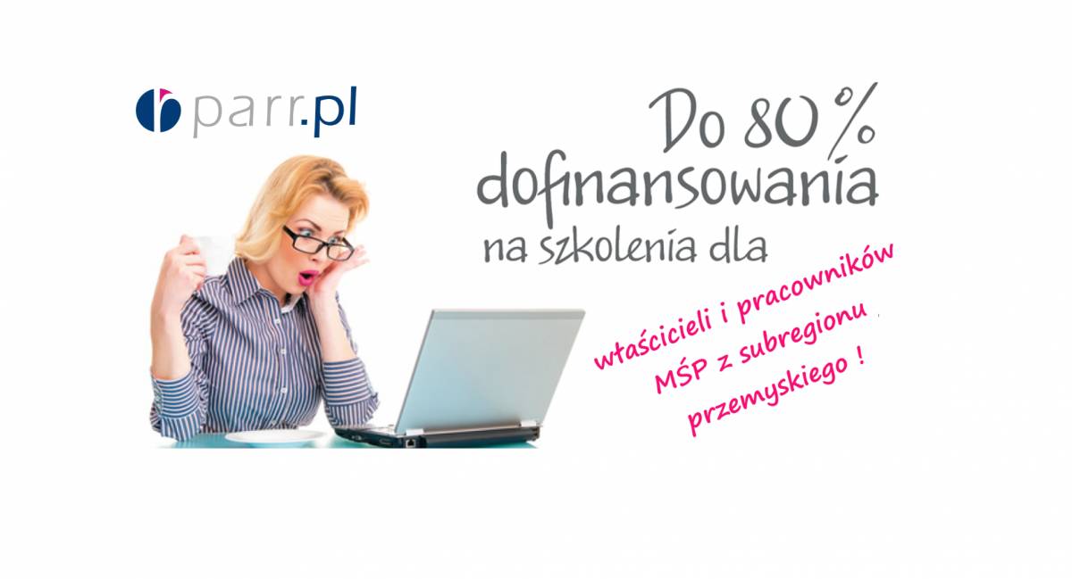 Plakat promujący dotacje na szkolenie pracowników przedsiębiorstw