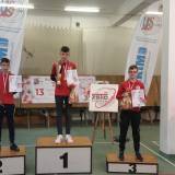 Podium młodzików - 1 miejsce Szymon Wawrykowicz, 2 miejsce Adrian Kruń, 3 miejsce Karol Kijanka, tuż za podium - Klaudiusz Jurkiewicz.