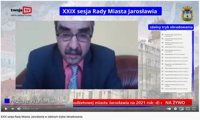 Radny Rady Miasta Jarosławia Mariusz Walter.