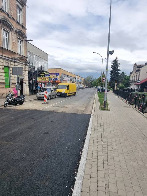 ul. Lubelska, z której można już wjechać na ronda na Placu Mickiewicza.