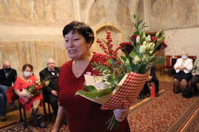 Dekoracja Medalami za Długoletnie Pożycie Małżeńskie.